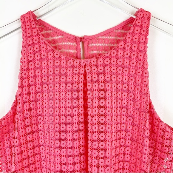 A. Byer Coral Crochet Overlay Mini Dress - Picture 7 of 7